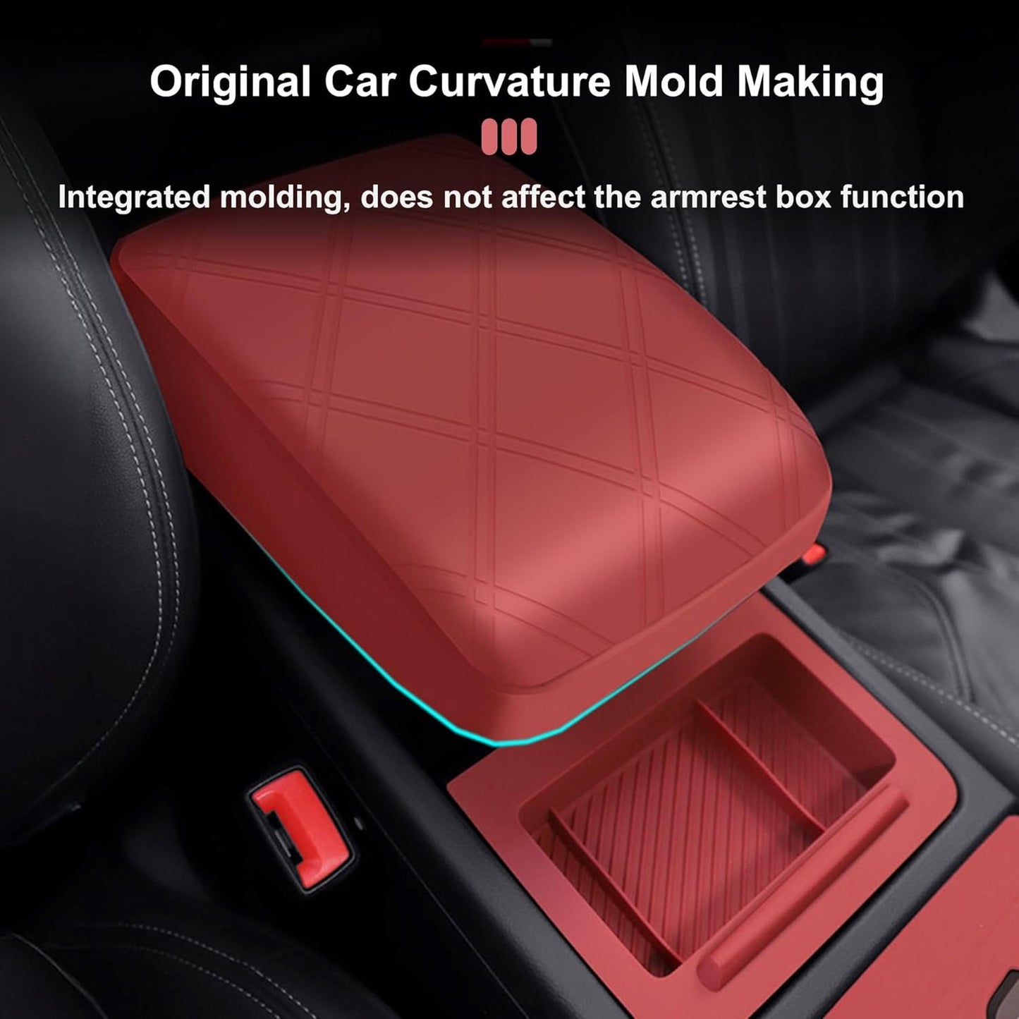 Silicone Armrest Cover Compatible with Audi Q5 2018-2025, Non-Slip Center Console Cover Arm Rest Protector for Audi Q5/SQ5 2018 2019 2020 2021 2022 2023 2024 2025 Interior Accessories (Black)
