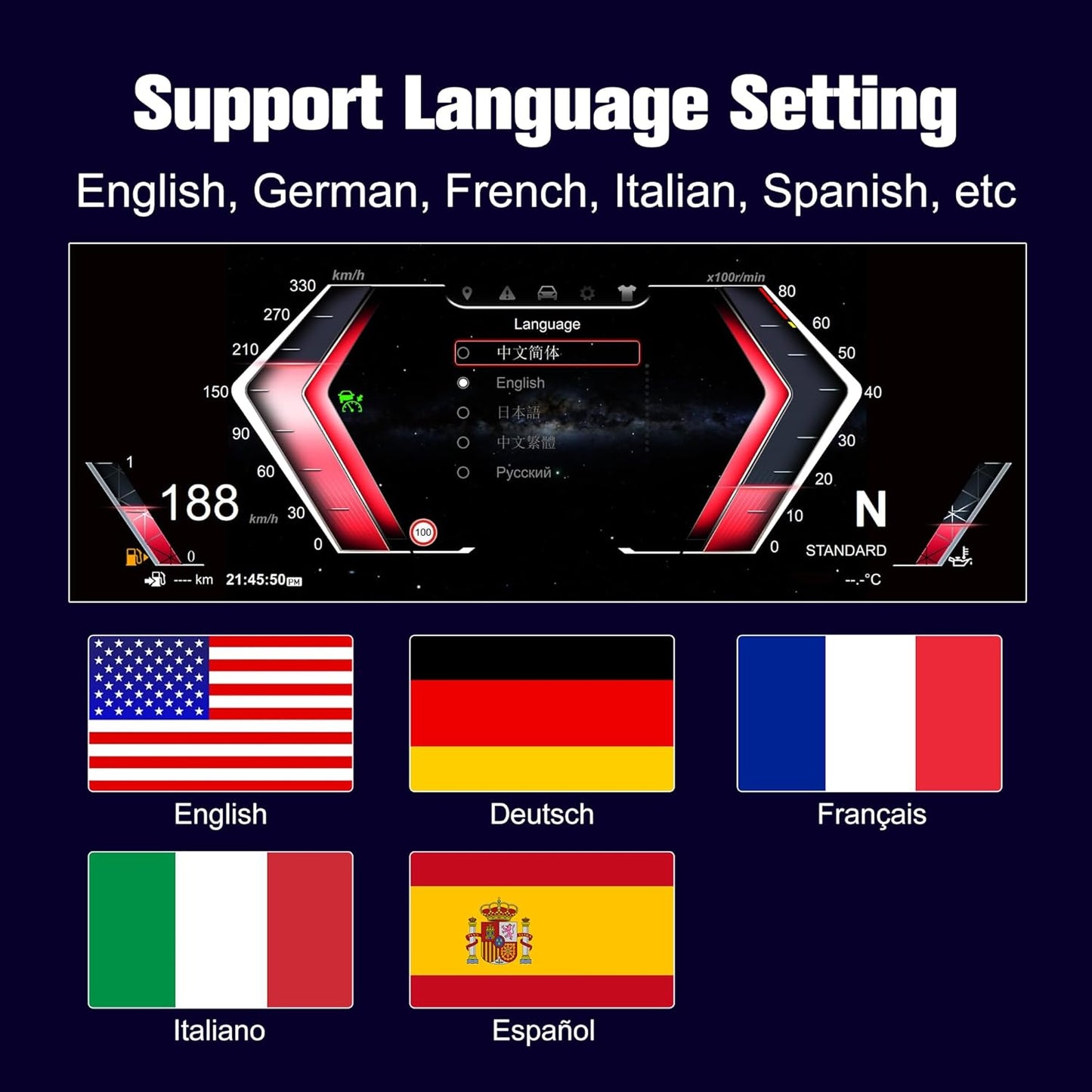 Speedometer Instrument for BMW F30 F36 2013-2020，12.3 inch Linux System Original Modern Car Odometer Information Head up Display Digital Cluster Electronic Gauge Dashboard Screen