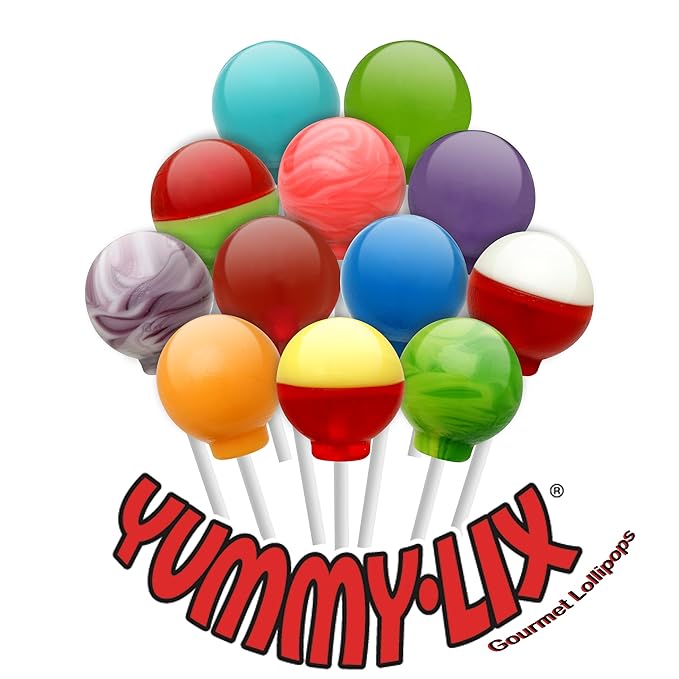 Yummy-Lix Lollipops (Pack of 24, Gourmet Round)