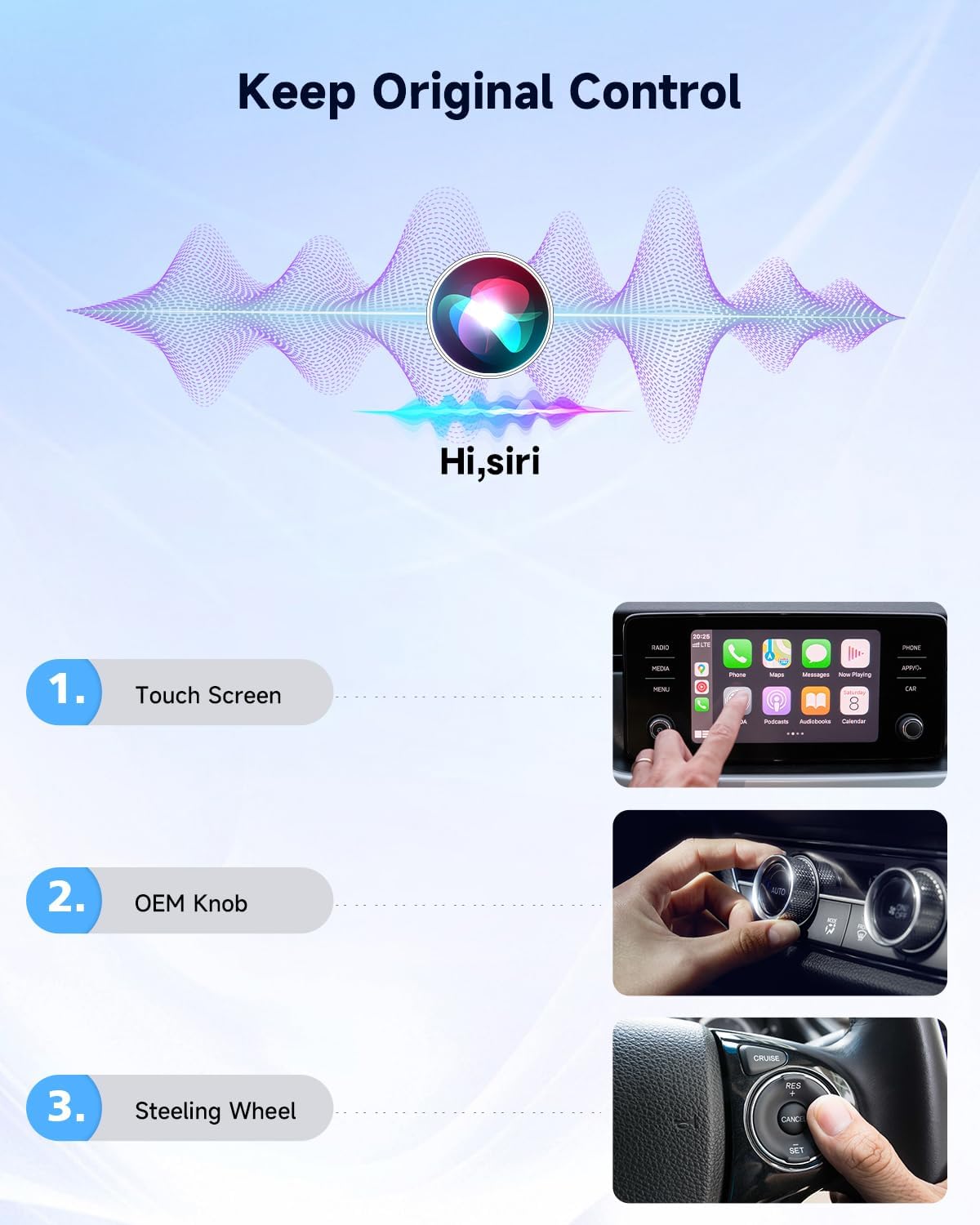 Wireless CarPlay Adapter – 2025 Upgraded Mini Design, Fast Pairing, Stable Connection, USB & Type-C Extension Cable Included, Compatible with iOS 10+