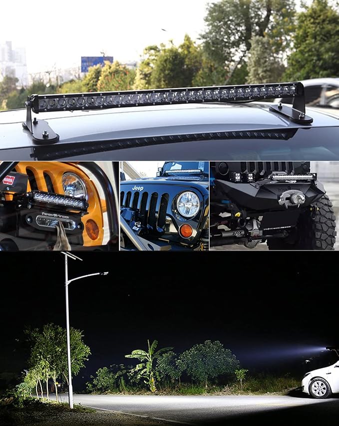 AngelMa Series 25" Inch 120w LED Light Bar Spot Flood Combo Light Bar 12000 Lumens Off Road Car Boat UTV ATV Truck 4WD Lamp 12V 24V Wiring Harness