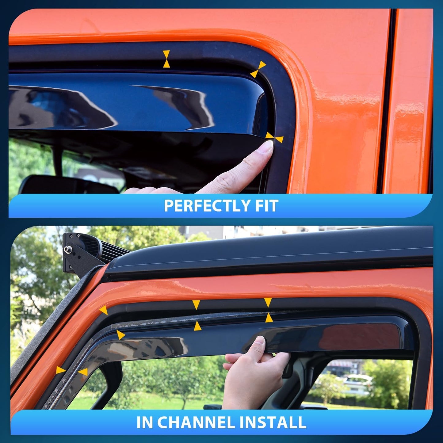 Nilight in-Channel Rain Guards for Ford F150 2021 2022 2023 2024 Regular Cab/Super Crew/Super Cab, Vent Window Visors, Original Window Deflectors-2PCS