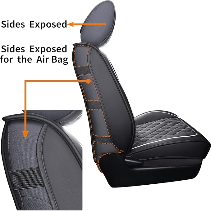 Aierxuan Toyota Tacoma Seat Covers Custom Fit 2005-2025 TRD Sport Nightshade Edition Access Cab Pickup Truck Waterproof Leather Front Car Cushions(2 PCS Front, Black-White)