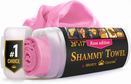 Premium Shammy Cloth for Car Drying - Super Absorbent Reusable Chamois Towel - Scratch-Free - 26'x17'