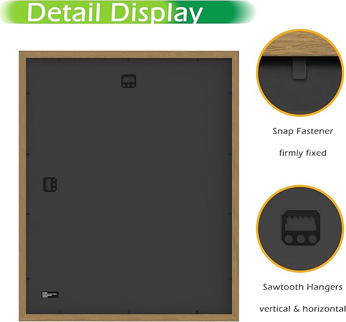 FrameWorks 2-Pack, 16x20 Matted to 11x14 Picture Frame, Golden Oak ??Classic Wooden Photo Frame with Tempered Glass, Modern Matte Finish for Prints, Posters, Certificates & Wall Decor ??Gallery-Ready