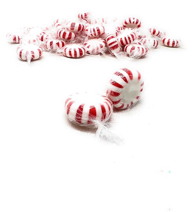 American Old Fashioned Peppermint Starlights Mints Hard Candy Discs Individually Wrapped Bulk 3 Lb's 200+ pcs (48-Oz)