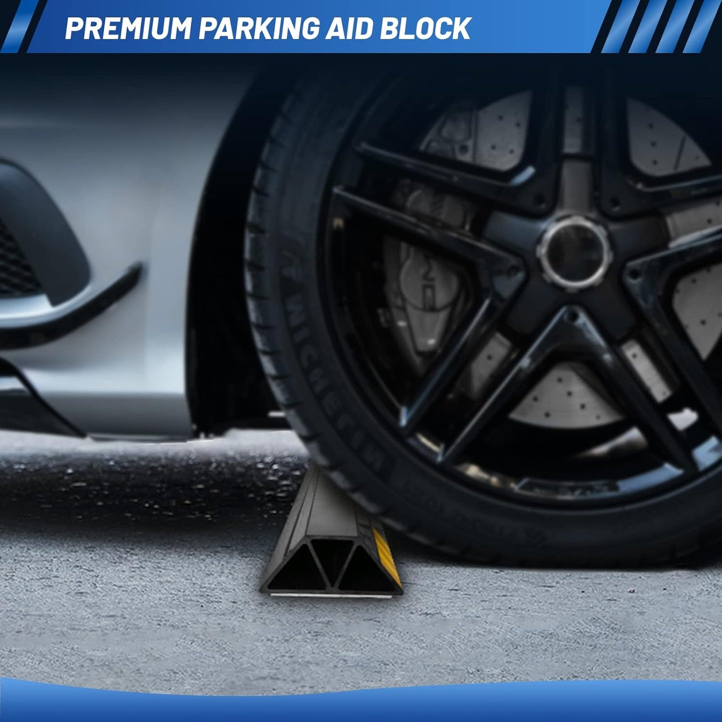 ROBLOCK New Updated 18" 2 PCS Heavy Duty Car Stopper for Garage, 1.8" Higher Parking Aid Gadgets Protects Car, Parking Stopper Easy to Install 18" L x 3.7" W x 1.8" H, 2 Packs