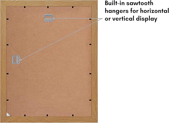 Americanflat 11x14 Picture Frame with Shatter-Resistant Glass - Set of 2 - Use as 8x10 Frame with Mat or Display 11x14 Photo Without Mat - Signature Collection - Picture Frames for Wall - Dark Oak