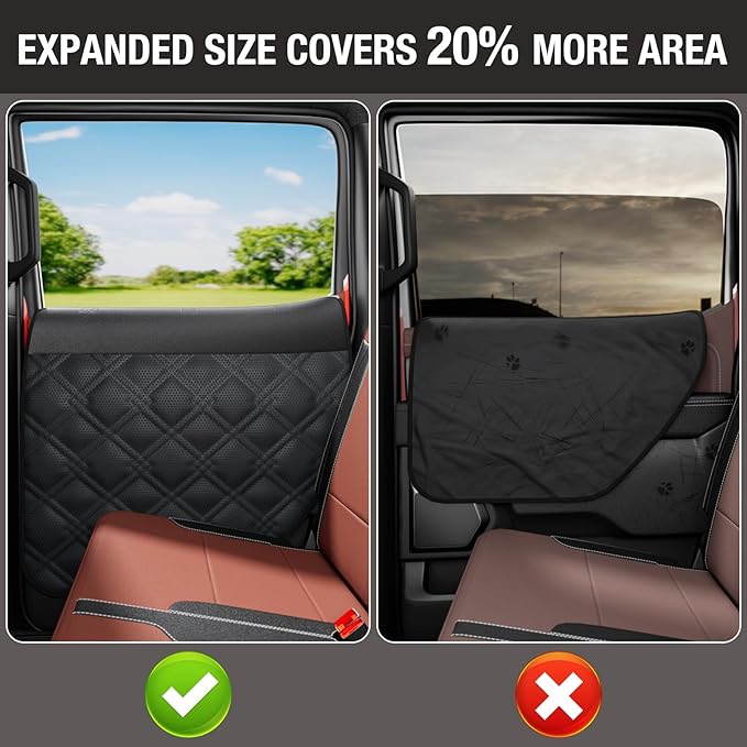 Dog Car Door Protector ??20% Larger Design for Trucks & Large SUVs, Thickened Waterproof Door Panel Covers, Protects Doors from Dog Scratching