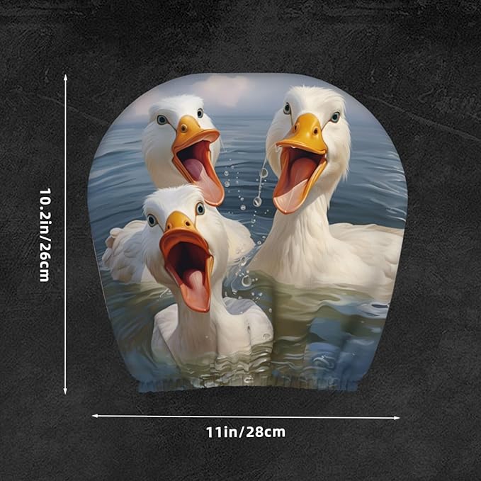 Dujiea 2 Pack Funny Animal Duck Car Headrest Covers, Universal Soft Car Seat Head Rest Protector, Vehicle Accessories Fabric Headrest Cover for Cars Vans Trucks