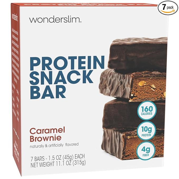 WonderSlim Protein Snack Bar, Caramel Brownie Nut, (7ct)