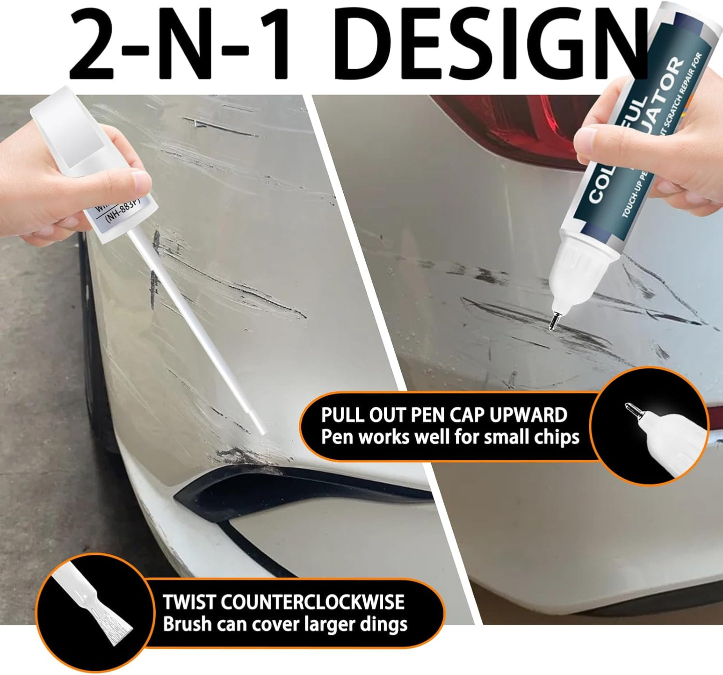 Crystal Black Pearl(NH-731P) Touch Up Paint Compatible with Honda, Car Paint Pen Scratch Repair Two-In-One Touch Up Paint, Premium Car Scratch Remover for Deep Scratches