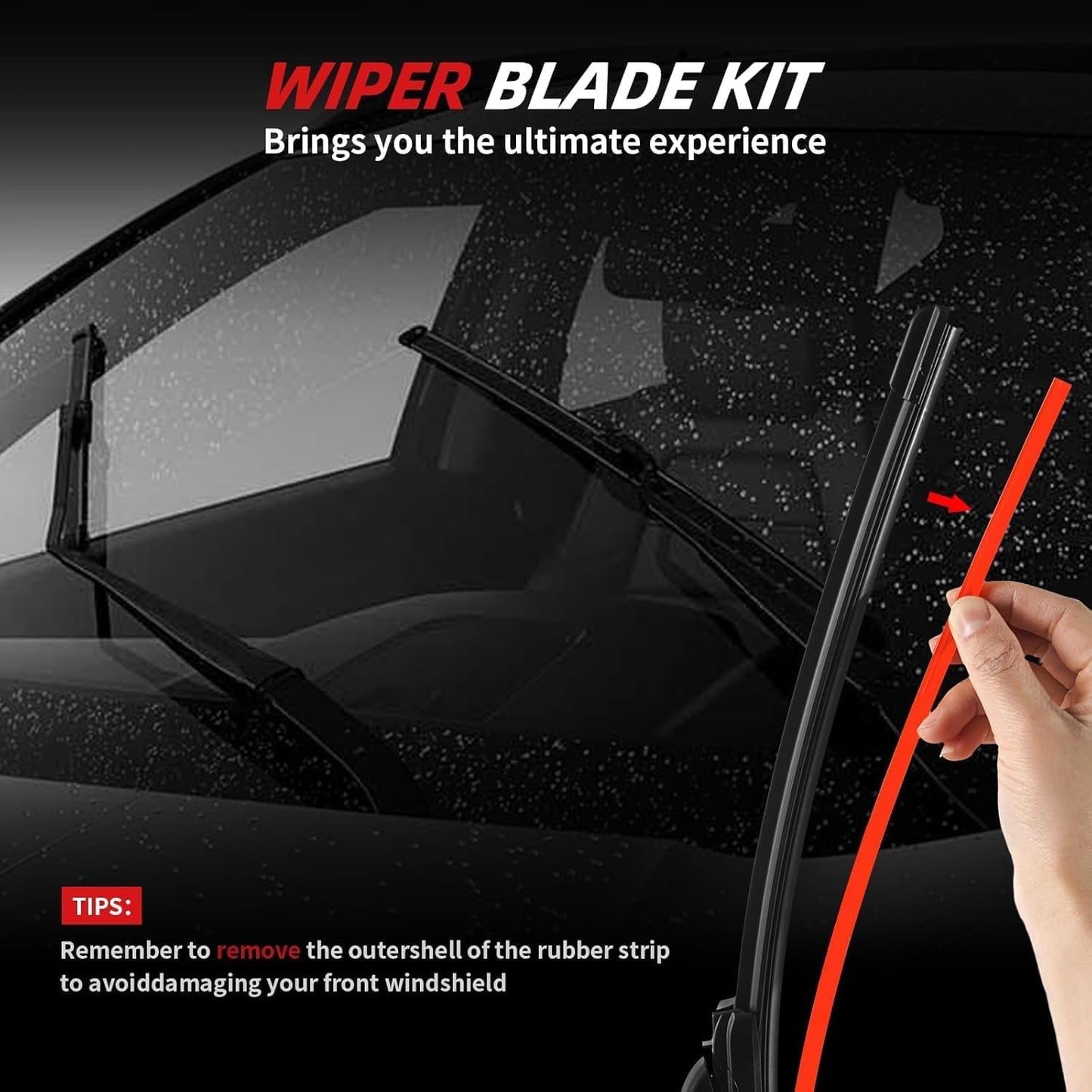 OTUAYAUTO Windshield Wiper Blades - Replacement for BMW X1 2016-2022, Front and Rear Wipers Set, Top Lock - 26"+16"+13" (Pack of 3)