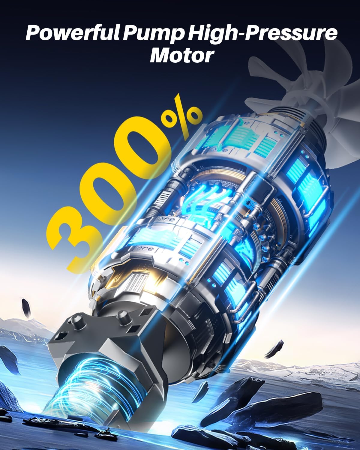 AUTOONE Tire Inflator Portable Air Compressor, 150PSI Air Pump for Car Tires with Tire Pressure Gauge, 3X Faster One Click Smart Cordless Tire Air Pump for Car, Motorcycle, Bike, Ball and More