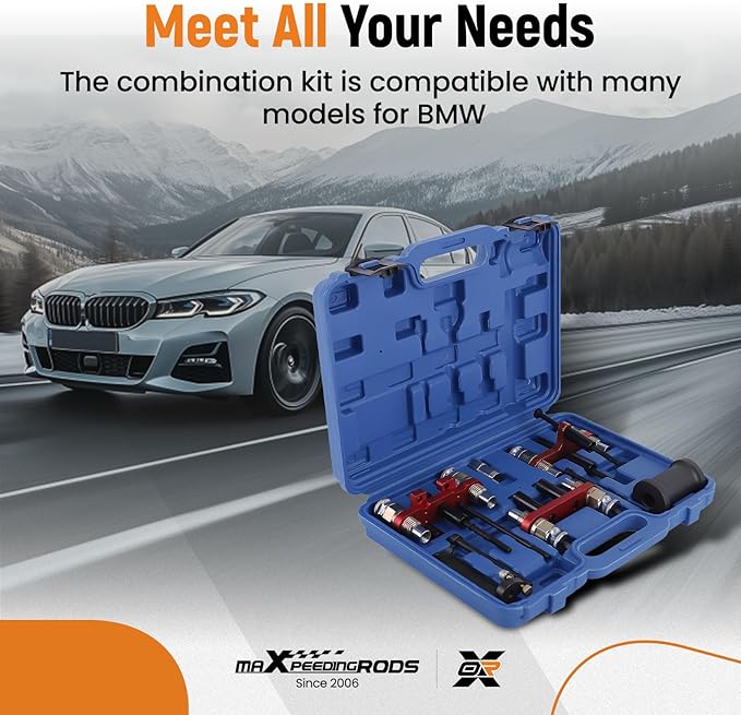 maXpeedingrods Fuel Injector Puller Removal Installer Kit for BMW N20 N26 N43 N47 N51 N52 N53 N54 N55 N57 N63 S63 Engine, Fuel Injector Extractor Slide Hammer Puller Set