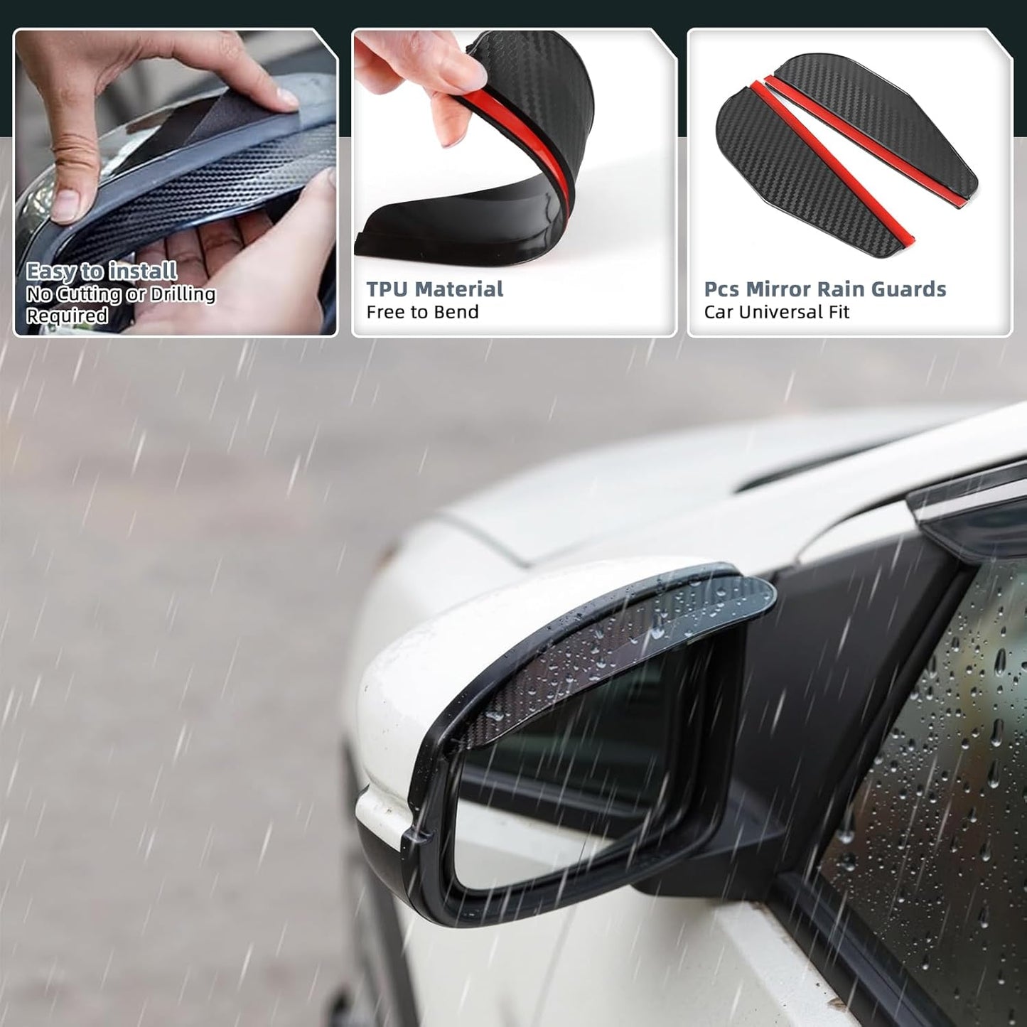 in Channel Rain Guards for 2021 2022 2023 2024 2025 Jeep Grand Cherokee L, Durable Side Wind Deflectors, Smoke Vent Window Visors Shades Shield, 4PCS