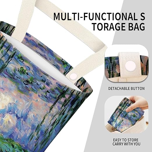 Car Garbage Can, Seat Back Hanging Cute Car Trash Can Bag, Car Organizer and Storage Bag for Travelling, Outdoor Watercolor Water Lily