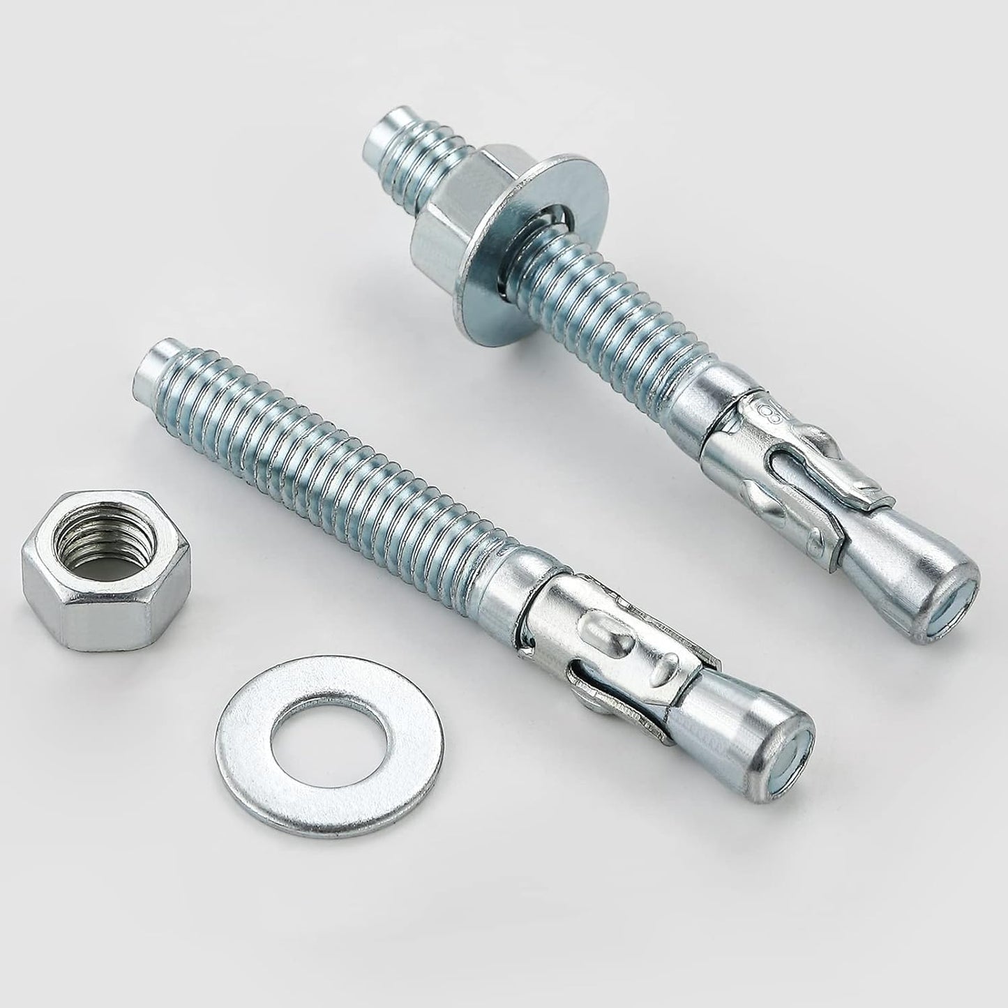 1/4x4" 10Pcs Inch Standard Fasteners for Heavy-Duty Zinc Wedge Anchors for Cement and Concrete