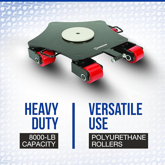 Strongway Omni-Directional Machinery Mover, 8000-Lb. Capacity, 360° Rotation, Model# CRO-4