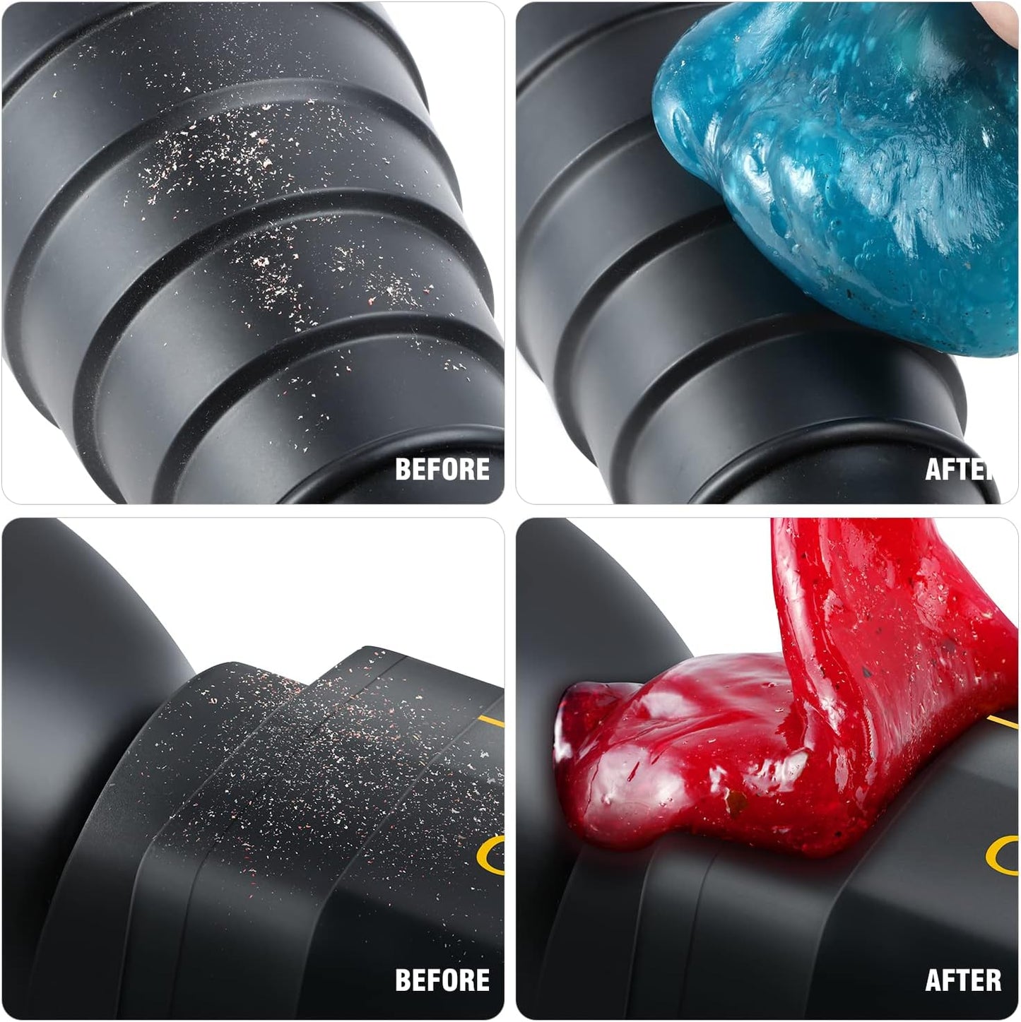 DNA MOTORING 2 Pack Car Cleaning Gels Auto Detailing Tools Cleaning Putty Car Interior Cleaner, Car Jelly Cleaner, Keyboard Cleaner, Car Cleaning Supplies Car Gifts for Men Women,Blue+Red, TOOLS-00147