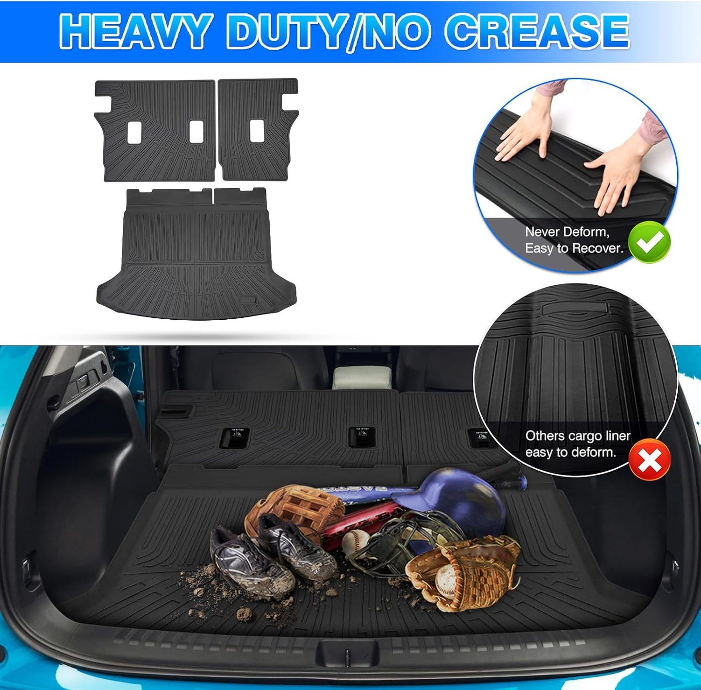 Cargo Liner for Honda Prologue/Chevy Blazer EV 2024-2026 Trunk Mat with Back Seat Cover All Weather Cargo Mat for Prologue Accessories (Trunk Mat+Backrest Mats)