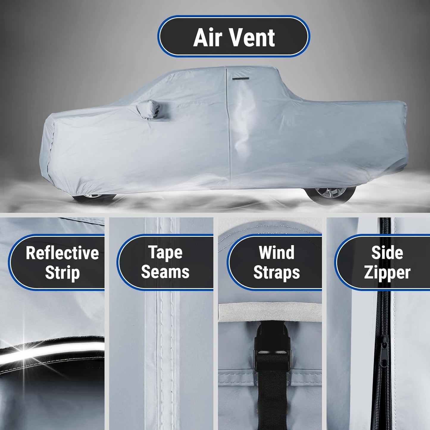 iCarCover Fits 1992-1996 F-150 Extended Cab, 6.5 ft Regular Bed Ford Truck Cover Automobiles Form-Fit Padded Full Exterior Waterproof Automobiles Protection Covers