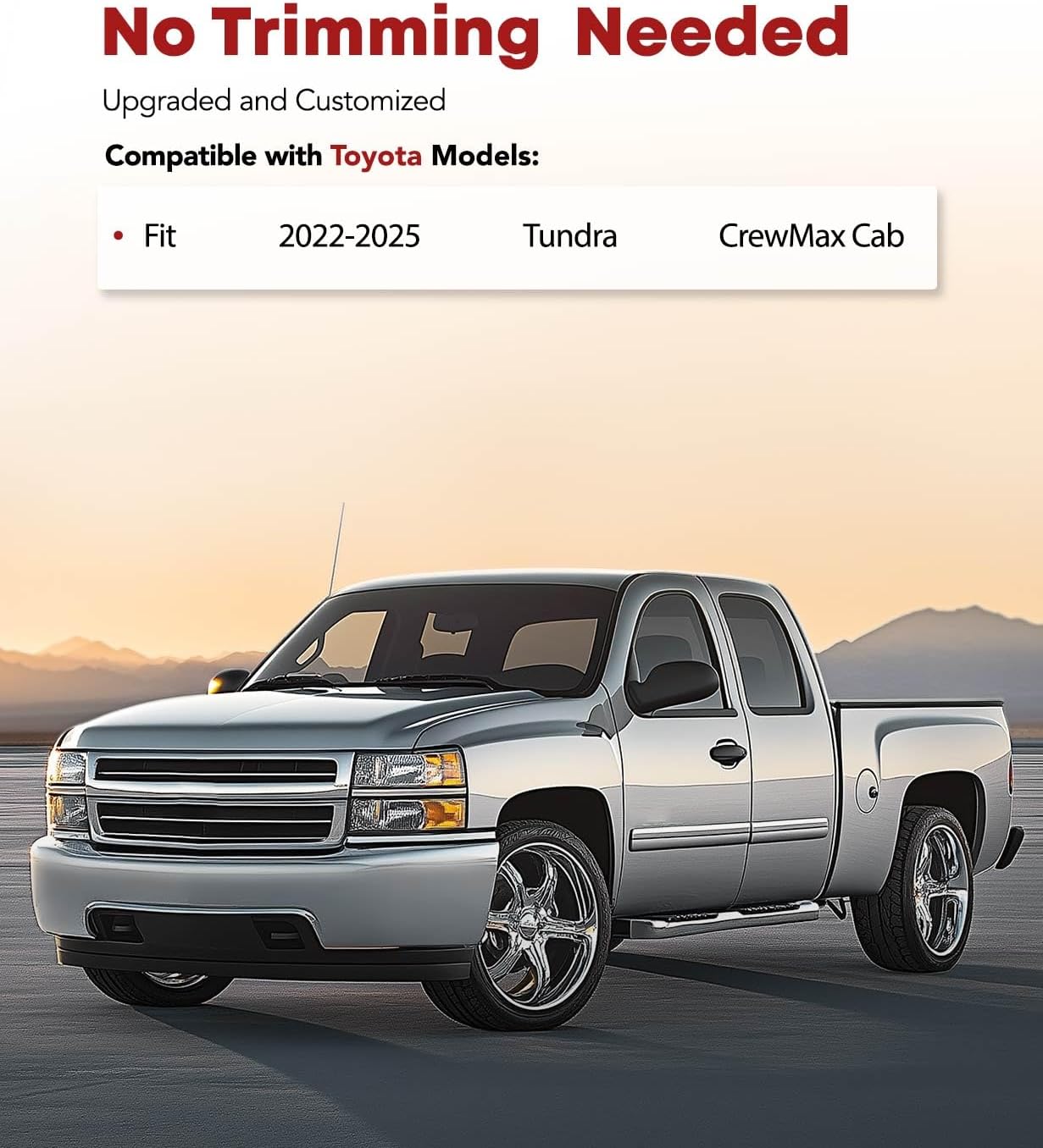 YHTAUTO Fit 2025 2024 2023 2022 Toyota Tundra Floor Mats | Only Fit CrewMax | TPE All Weather Floor Liner, 1st 2nd Row Car Mats