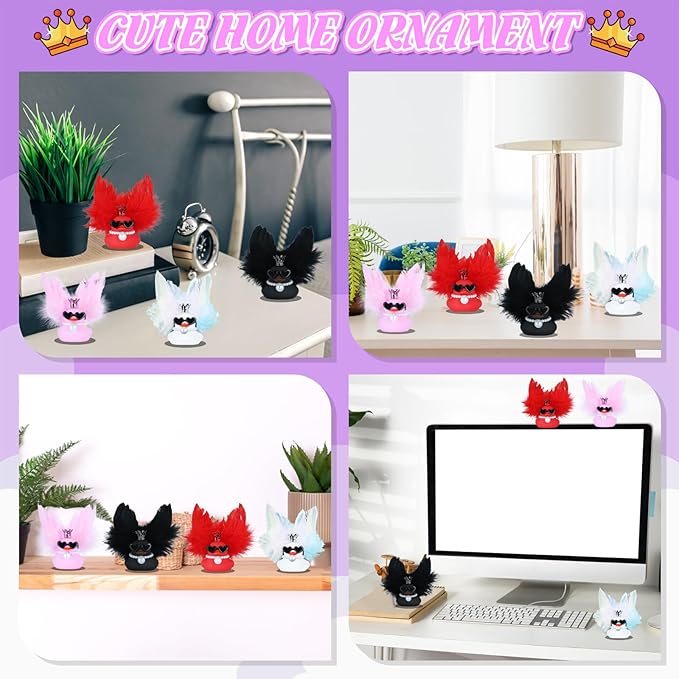 BOZILY Pink Rubber Duck,Rubber Ducks for Ducking, with Crown, Sunglasses, Pink Feather Wings & Pearl Necklace for Car Dashboard Decor, Cute as Car Ornament Gifts