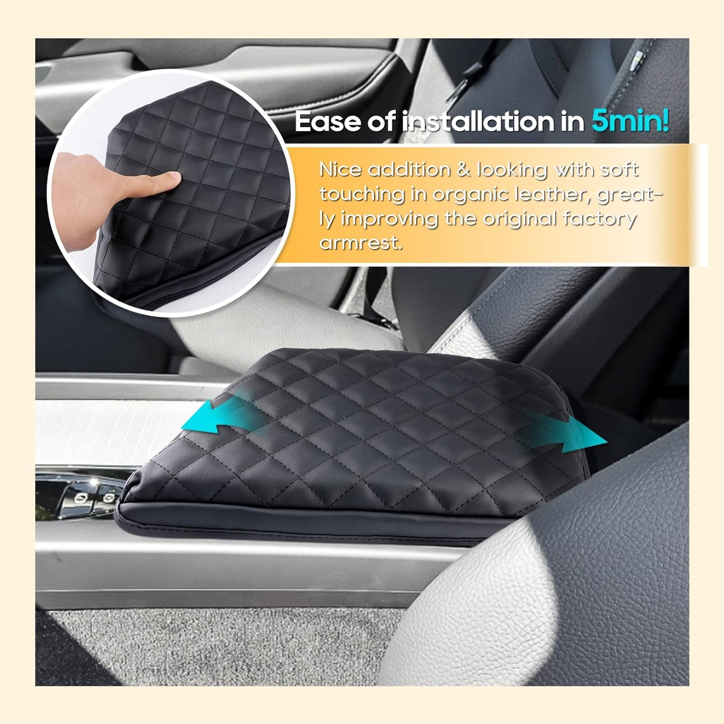 LFOTPP 2024 XC60 Armrest Cover for XC60 (2018-2024) Center Console Cover for 2018-2021 2022 2023 2024 XC60 Arm Rest Cover Interior XC60 Accessories 2024 XC60 Console Leather Anti-Scratch Waterproof