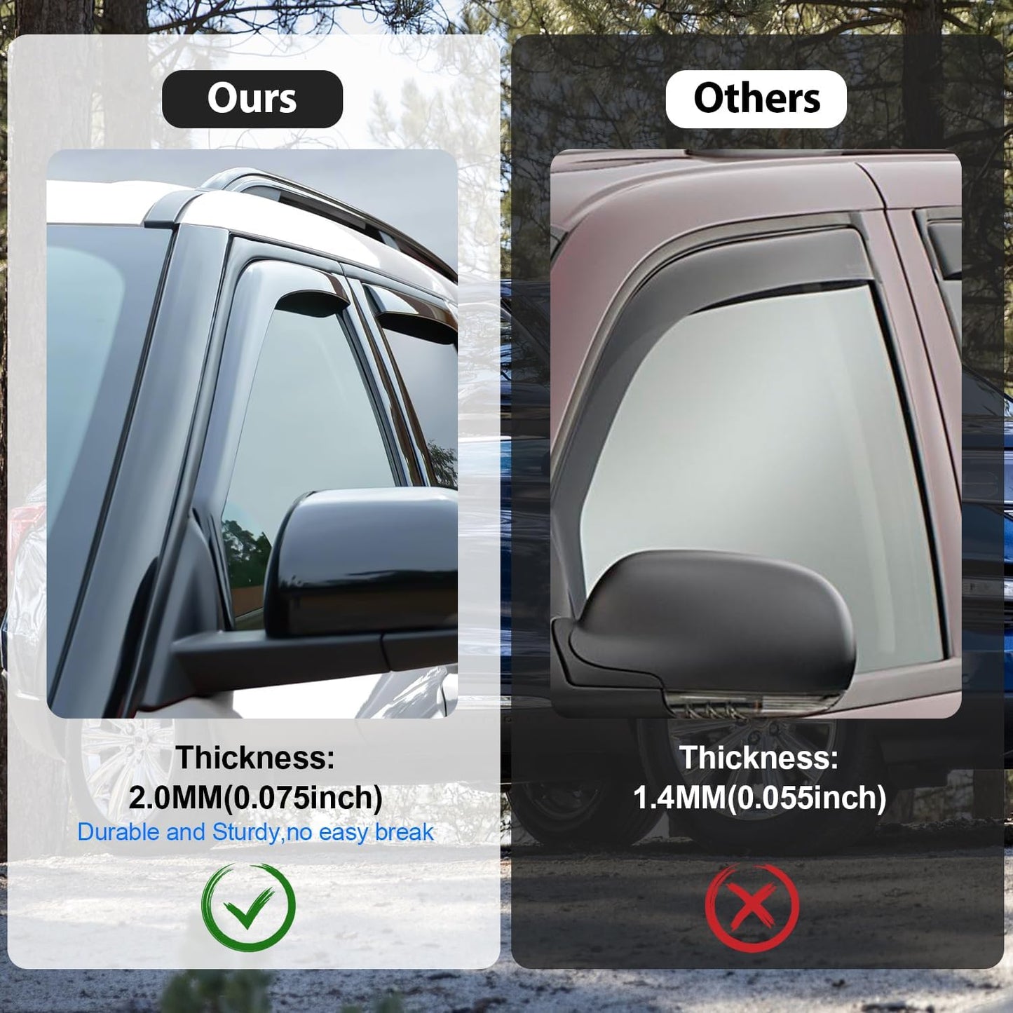 Nilight Vent Window Visors for Crosstrek 2018-2023 Impreza Hatchback 2017 2018 2019 2020 2021 2022 2023, in-Channel Rain Guards, Original Window Deflectors-4PCS