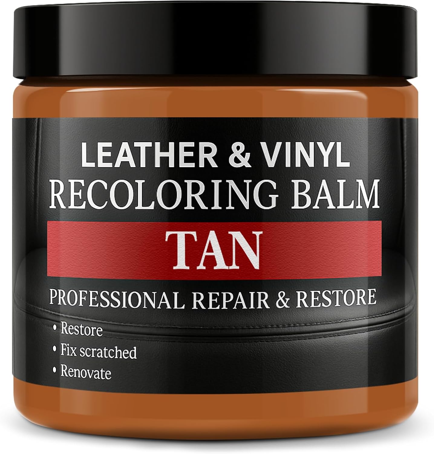 Leather Color Restorer, Recoloring Balm, Scratch Remover, Dye, Paint, Repair Kit for Furniture, Couches, Car Seats, Shoes, Bags, Tan