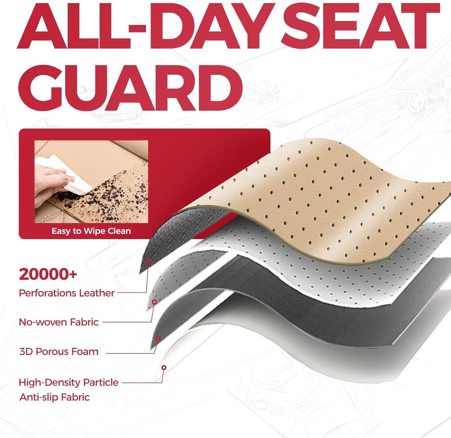 FREESOO Seat Covers for Honda CRV, Custom Fit Car Seat Covers for CRV LX EX EX-L Sport Touring Special Edition Trailsport Hybrid & Gas 2023 2024 2025 2026, Waterproof Leather Full Set, Beige