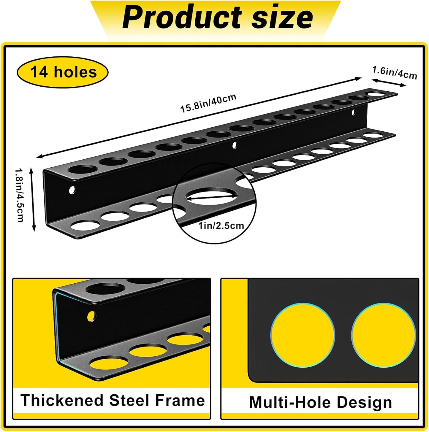 Screwdriver Plier Organizer Wall Mount,Screwdriver Rack,Metal Plier Holder Utility Tool Holder Organizers and Storage Rack for Garage Workshop Workbench Tool Chest Cart,1 PCS