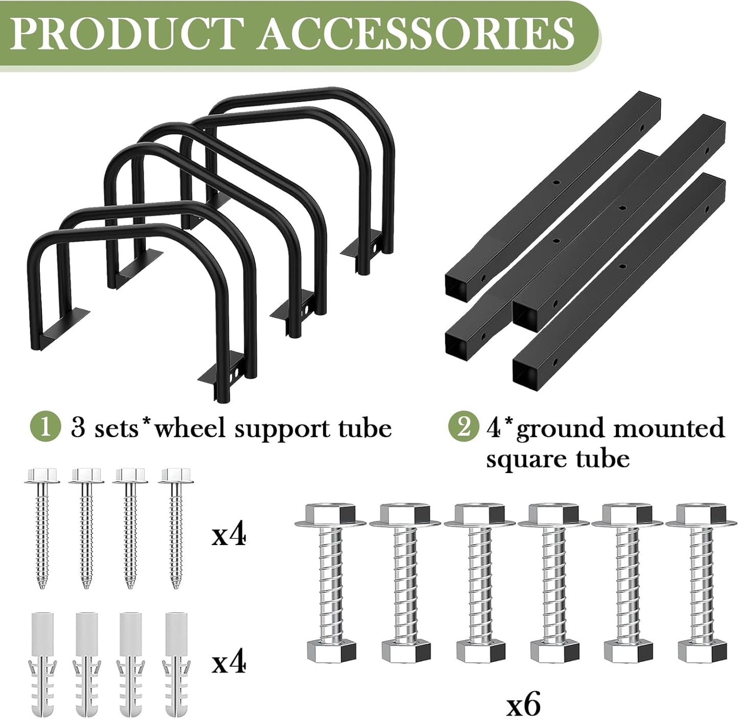 iCool Bike Stand for 3 Bikes, Parking Rack - Garage to Outdoor Use, Max. Tire Width 2.15"