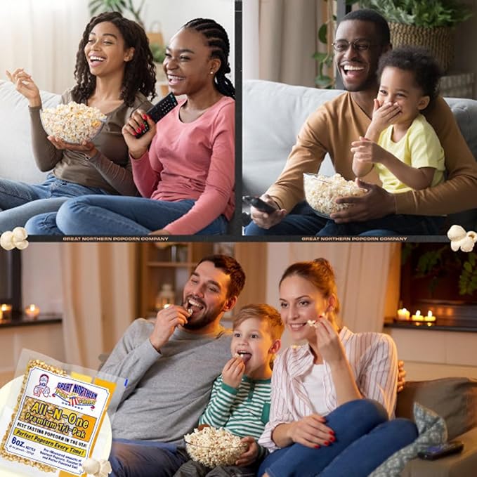 6 oz Popcorn Packs – Pre-Measured, Movie Theater Style, All-in-One Kernel, Salt, Oil Packets for Popcorn Machines by Great Northern Popcorn (40 Case)