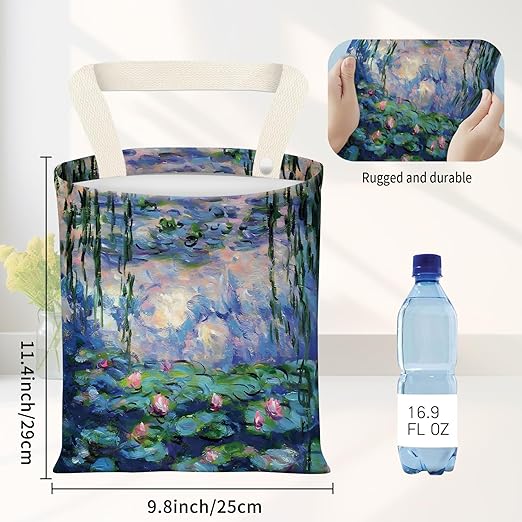 Car Garbage Can, Seat Back Hanging Cute Car Trash Can Bag, Car Organizer and Storage Bag for Travelling, Outdoor Watercolor Water Lily