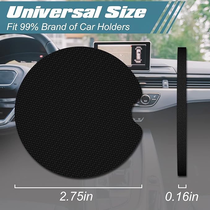 Car Cup Holder Coasters, 2 Pack Universal Auto Anti Slip Insert Coaster with A Finger Notch, Cute Car Assecories for Women Men, Cup Mat for Most Interior, Purple Ink Marble