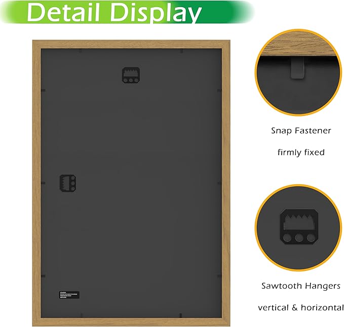 FrameWorks 2-Pack, 12x18 Matted to 11x17 Picture Frame, Golden Oak ??Classic Wooden Photo Frame with Tempered Glass, Modern Matte Finish for Prints, Posters, Certificates & Wall Decor ??Gallery-Ready