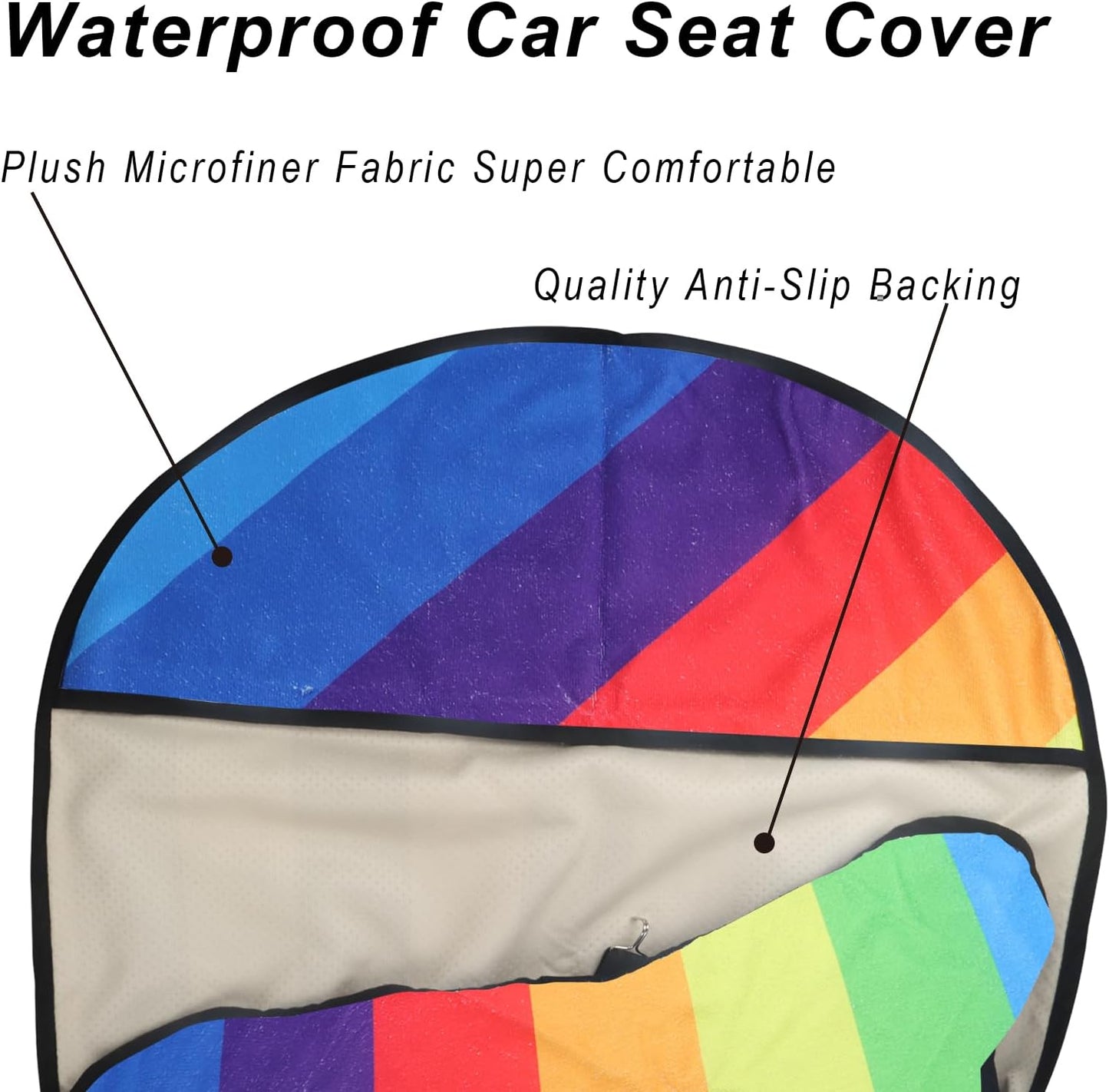 Car Seat Cover Protector Front Seats,for Gym Workout,Running,Swimming,Beach and Hiking,Waterproof Sweat Towel Bucket Seat Covers for Cars SUV Trucks (Rainbow, 1Pcs)