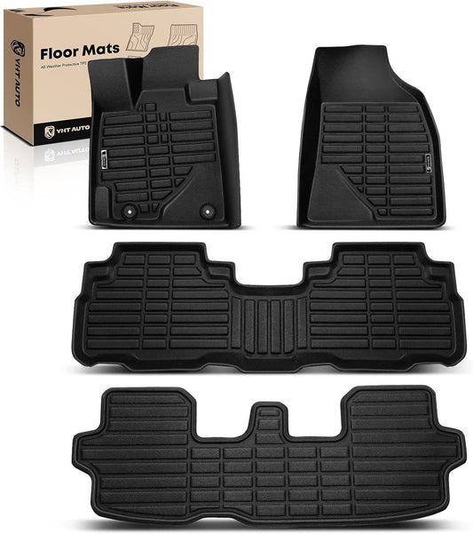 YHTAUTO Floor Mats & Cargo Mat Fit 2008-2013 Toyota Highlander(Not Hybrid), TPE All Weather Car Mats Waterproof Anti-Slip Odorless Floor Liner, Interior Car Accessories