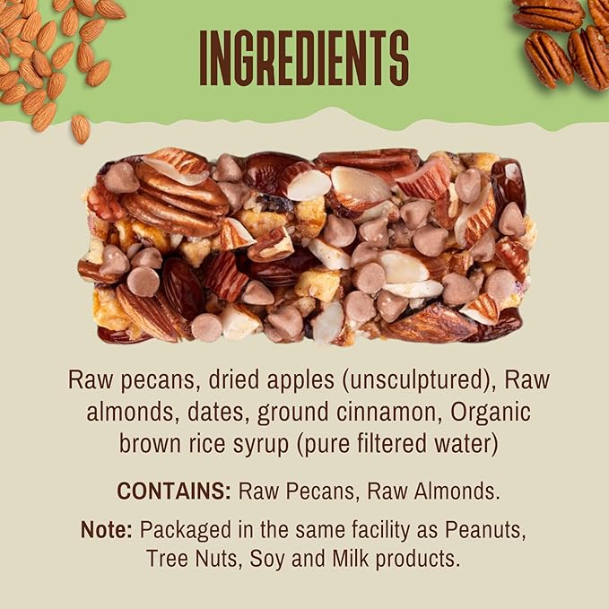 ToYou Chewy Fruit and Nut Bars - Healthy Protein Snacks | Apple Pecan - 1.41 Ounce (Pack of 12) | Soft Chewy, Vegan, Fiber-packed Granola Bars for Adults and Kids, Made with Natural Ingredients