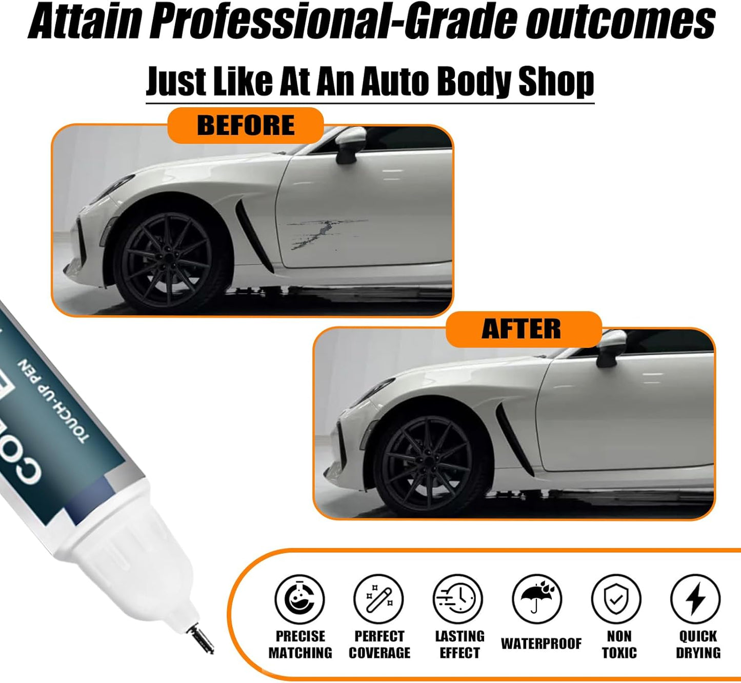 Crystal White Pearl(K1X) Touch Up Paint Compatible with SUBARU, Car Paint Pen Scratch Repair Two-In-One Touch Up Paint, Premium Car Scratch Remover for Deep Scratches