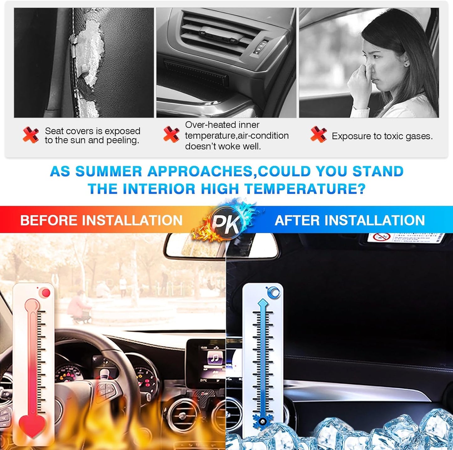 KUST Windshield Sunshade for Toyota 4Runner 2026 Accessories Sun Shade Window Sun Visor Protector Foldable Blocks UV Rays Keep Your Car Cooler