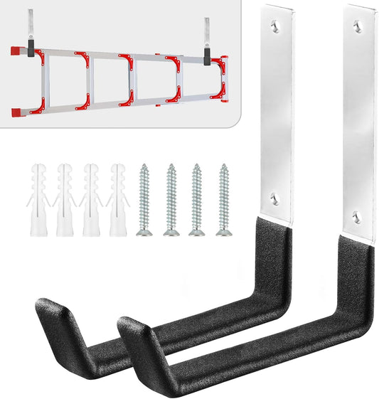 AccEncyc Heavy Duty Garage Hooks, 2Pcs Stainless Steel Wall Mount Hooks, 50lb Weight Capacity, for Garden Hose, Bike, Ladder, Tool Organizer