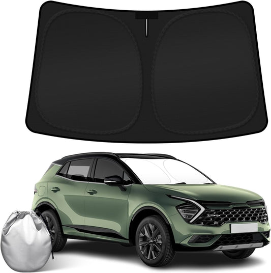 Car Windshield Sun Shade Compatible with 2023 2024 2025 Kia Sportage NQ5 Accessories Foldable Front Window Sunshade Custom Windshield Cover Sun Visor Block UV Rays