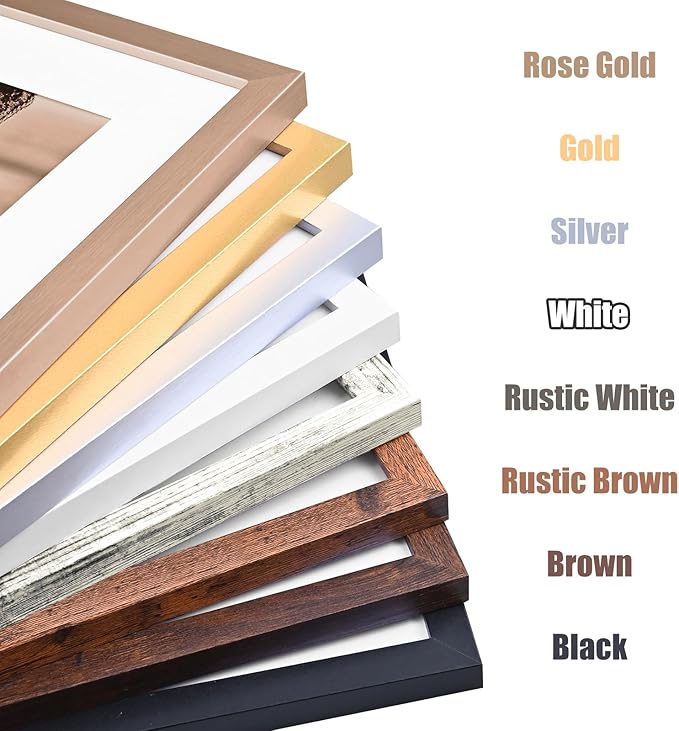 KINLINK A4 Frame Set of 4, Wooden 8.3 x 11.7 Frame with Plexiglass for A5 Picture with Mat or A4 Without Mat, for Wall and Tabletop Display Diploma Certificate Degree, a4 Picture Frames Gold