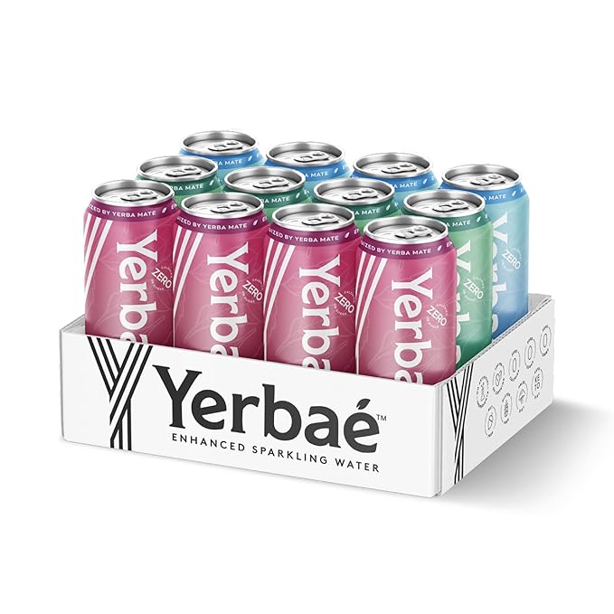 Yerbaé Energy Beverage - Variety Power Pack, 0 Sugar, 0 Calories, 0 Carbs. Yerbae is Energized by Yerba Mate, Plant-Based, Healthy Alternative to Sugary Energy Drinks, 16oz cans (12 Pack)