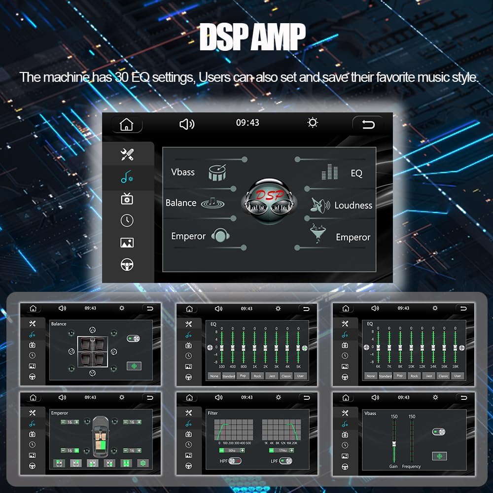 7 Inch Double Din Car Stereo with Wireless Apple Carplay & Android Auto Navi Radio Head Unit with Touch Screen Bluetooth AM/FM Receiver/Mirror Link/Backup Camera/TF/AUX/USB Input