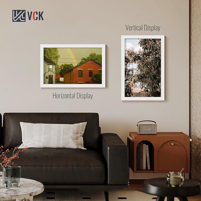 VCK 14x22 Picture Frames white Set of 6, Wide Border Wood Poster Frame, Multi-Directional Display Family Photos, Office Prints, Studio/Gallery Artwork, Woodgrain Series, Wall Hanging
