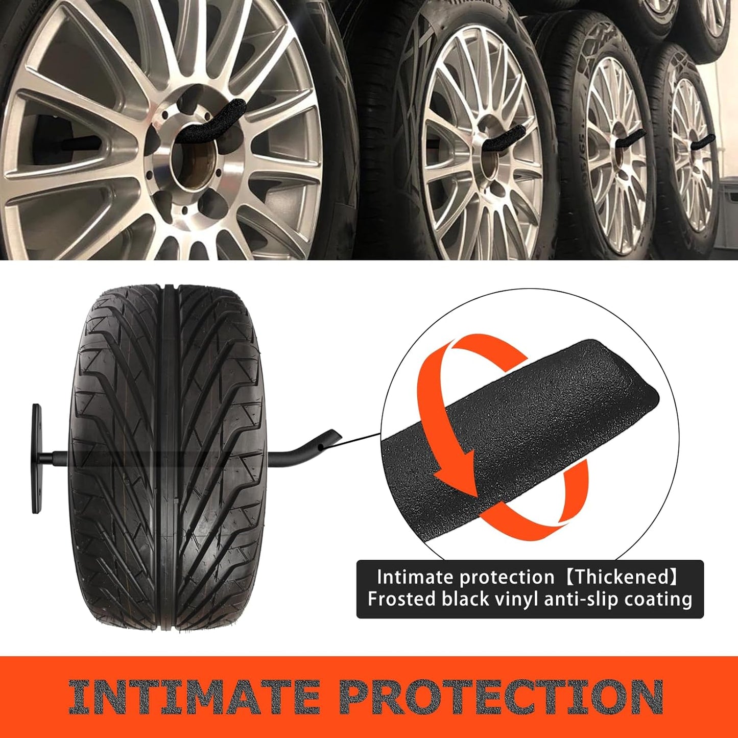 Tire Rack Wall Mount, 10 Inch Large Garage Hooks Heavy Duty Storage, Ladder Hooks for Hanging, Garage Organizer for Wheel Holder, Folding Chairs, Power Tool, Bulk Items (88lbs 4-Pack)